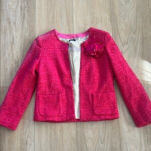 J. Crew Fuchsia Tweed Women's Blazer with Floral Detail